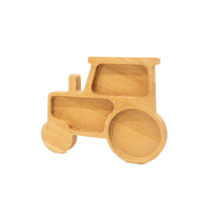 Dětský dřevěný talířek Traktor