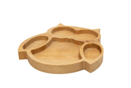 Dětský dřevěný talířek Sova