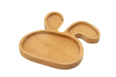 Dětský dřevěný talířek Zajíc - hlava