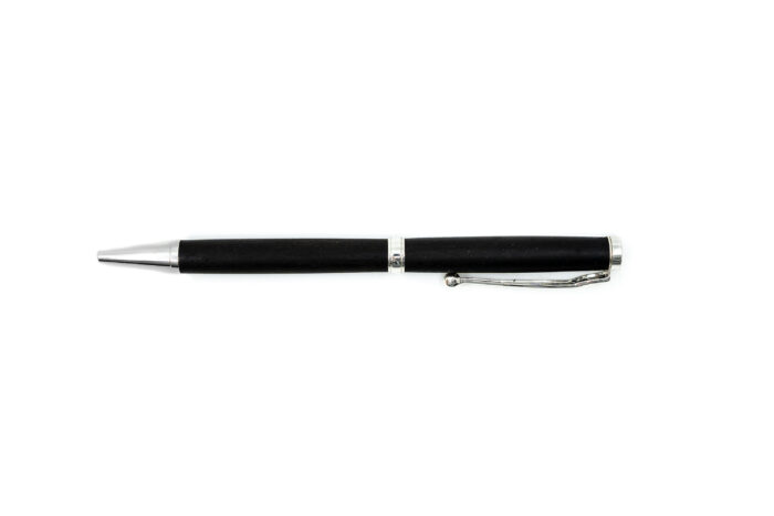 Luxusní dřevěné kuličkové pero Eben stříbrná