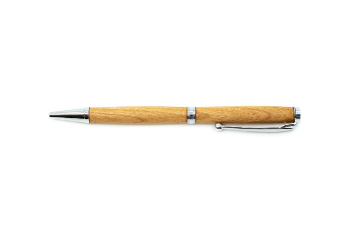 Luxusní dřevěné kuličkové pero Třešeň stříbrná